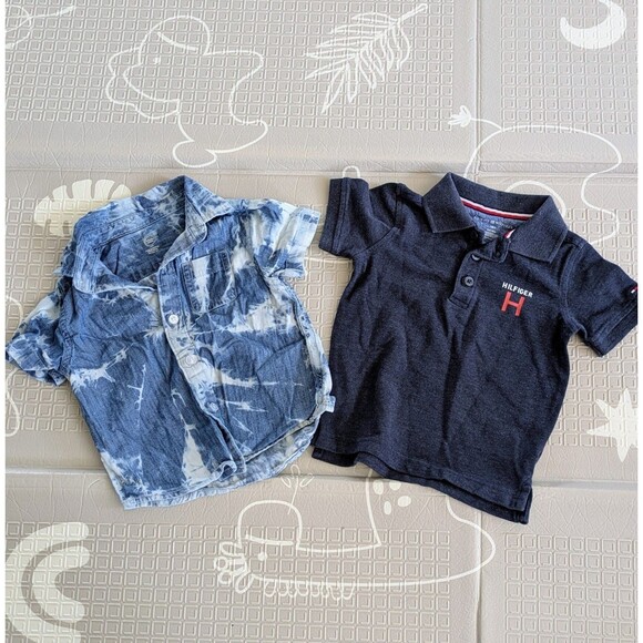 18M Baby Boy Clothing Lot 5PC Tommy Polo Carter’s Romper Pants Spring Summer - Picture 5 of 5